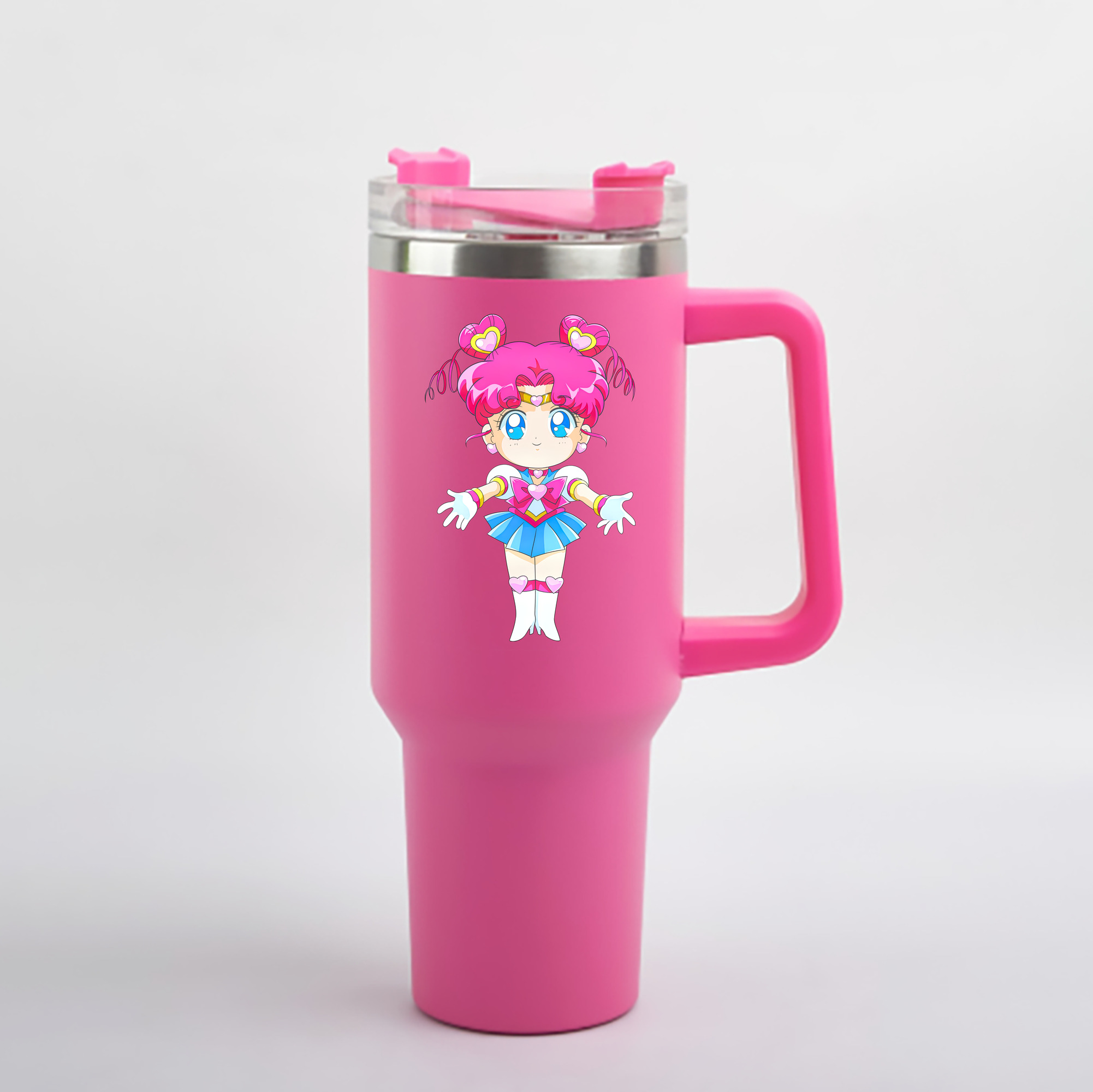 （画像用） 美少女戦士セーラームーン ちびうさ Sailor Moon Chibiusa Tsukino Usagi Small Lady Serenity 1200mL車用タンブラー - クリスタルステッカー（プラスチックストロー付き）